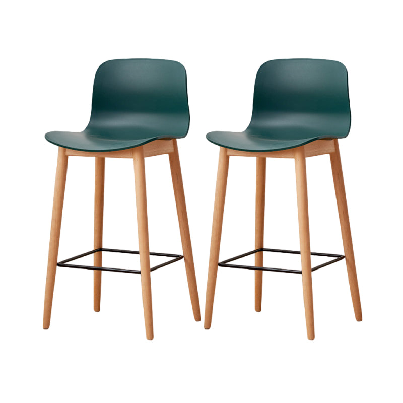Tabouret de bar en plastique bas du style bas du style bas avec jambe en bois