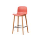 Tabouret de bar en plastique bas du style bas du style bas avec jambe en bois