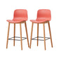 Tabouret de bar en plastique bas du style bas du style bas avec jambe en bois