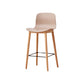 Tabouret de bar en plastique bas du style bas du style bas avec jambe en bois