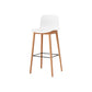 Tabouret de bar en plastique bas du style bas du style bas avec jambe en bois