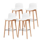 Tabouret de bar en plastique bas du style bas du style bas avec jambe en bois