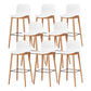 Tabouret de bar en plastique bas du style bas du style bas avec jambe en bois