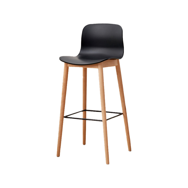 Tabouret de bar en plastique bas du style bas du style bas avec jambe en bois
