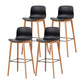 Tabouret de bar en plastique bas du style bas du style bas avec jambe en bois