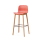 Tabouret de bar en plastique bas du style bas du style bas avec jambe en bois