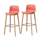Tabouret de bar en plastique bas du style bas du style bas avec jambe en bois