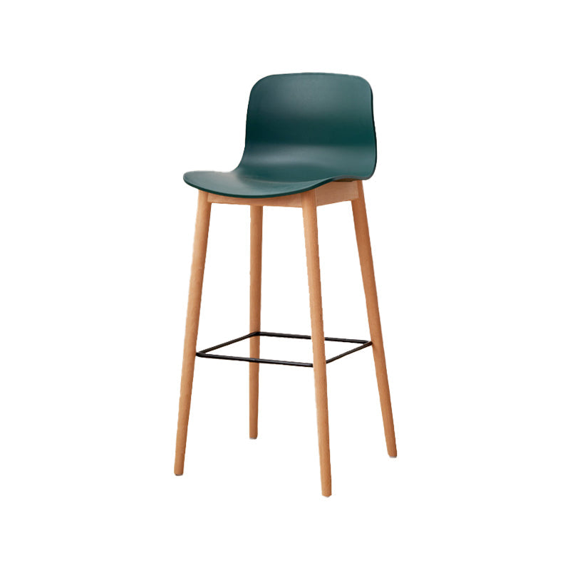 Tabouret de bar en plastique bas du style bas du style bas avec jambe en bois
