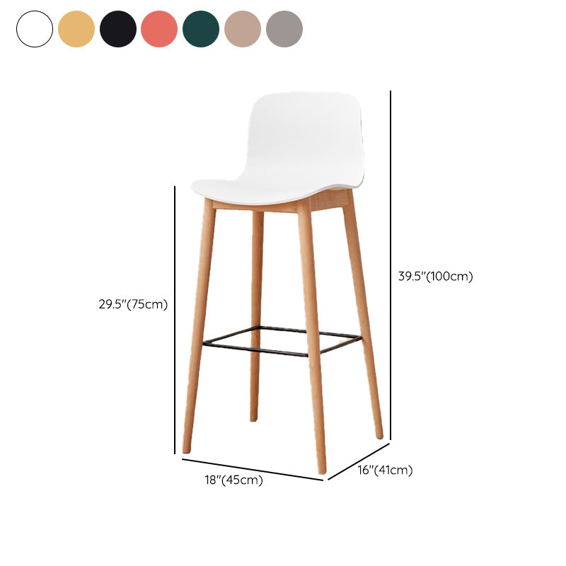 Tabouret de bar en plastique bas du style bas du style bas avec jambe en bois