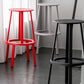 Contemporary Metal Base Backrest Counter High Stool with 4 Legs