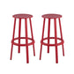 Contemporary Metal Base Backrest Counter High Stool with 4 Legs