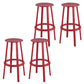 Contemporary Metal Base Backrest Counter High Stool with 4 Legs