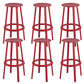Contemporary Metal Base Backrest Counter High Stool with 4 Legs