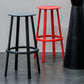 Contemporary Metal Base Backrest Counter High Stool with 4 Legs