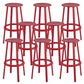Contemporary Metal Base Backrest Counter High Stool with 4 Legs