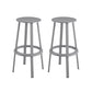 Contemporary Metal Base Backrest Counter High Stool with 4 Legs