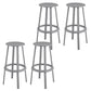 Contemporary Metal Base Backrest Counter High Stool with 4 Legs