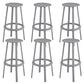 Contemporary Metal Base Backrest Counter High Stool with 4 Legs