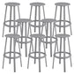Contemporary Metal Base Backrest Counter High Stool with 4 Legs