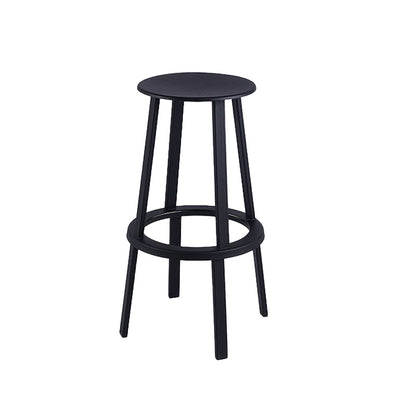 Contemporary Metal Base Backrest Counter High Stool with 4 Legs