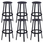 Contemporary Metal Base Backrest Counter High Stool with 4 Legs