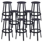 Contemporary Metal Base Backrest Counter High Stool with 4 Legs