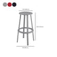 Contemporary Metal Base Backrest Counter High Stool with 4 Legs
