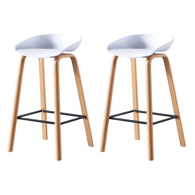 Contemporary Plastic Bucket Low Back Bar Stools with Metal Base