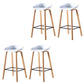 Contemporary Plastic Bucket Low Back Bar Stools with Metal Base