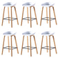 Contemporary Plastic Bucket Low Back Bar Stools with Metal Base