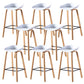 Contemporary Plastic Bucket Low Back Bar Stools with Metal Base