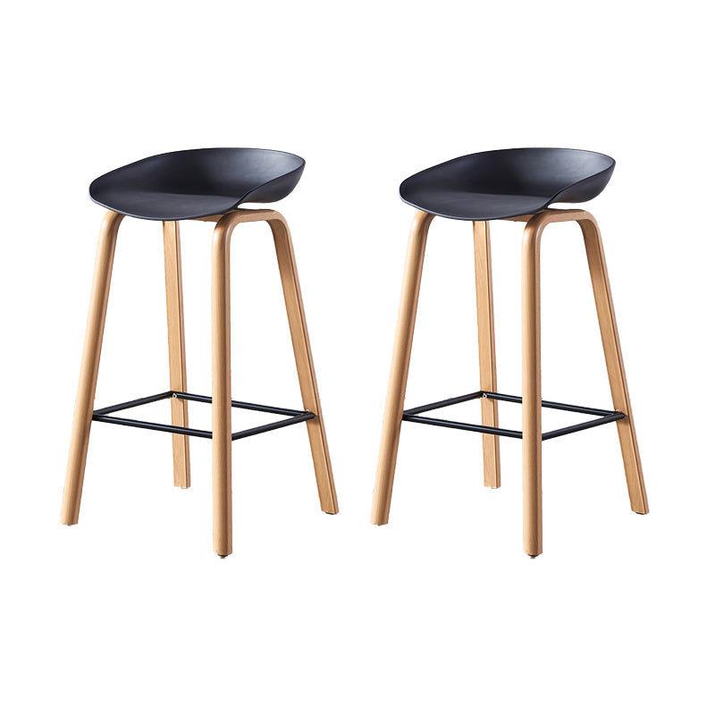 Contemporary Plastic Bucket Low Back Bar Stools with Metal Base