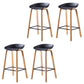 Contemporary Plastic Bucket Low Back Bar Stools with Metal Base