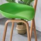 Contemporary Plastic Bucket Low Back Bar Stools with Metal Base