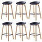 Contemporary Plastic Bucket Low Back Bar Stools with Metal Base