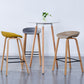 Contemporary Plastic Bucket Low Back Bar Stools with Metal Base
