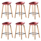 Contemporary Plastic Bucket Low Back Bar Stools with Metal Base