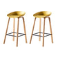 Contemporary Plastic Bucket Low Back Bar Stools with Metal Base