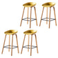 Contemporary Plastic Bucket Low Back Bar Stools with Metal Base