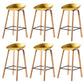 Contemporary Plastic Bucket Low Back Bar Stools with Metal Base