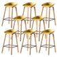Contemporary Plastic Bucket Low Back Bar Stools with Metal Base