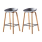 Contemporary Plastic Bucket Low Back Bar Stools with Metal Base