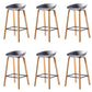 Contemporary Plastic Bucket Low Back Bar Stools with Metal Base