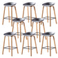 Contemporary Plastic Bucket Low Back Bar Stools with Metal Base