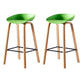 Contemporary Plastic Bucket Low Back Bar Stools with Metal Base