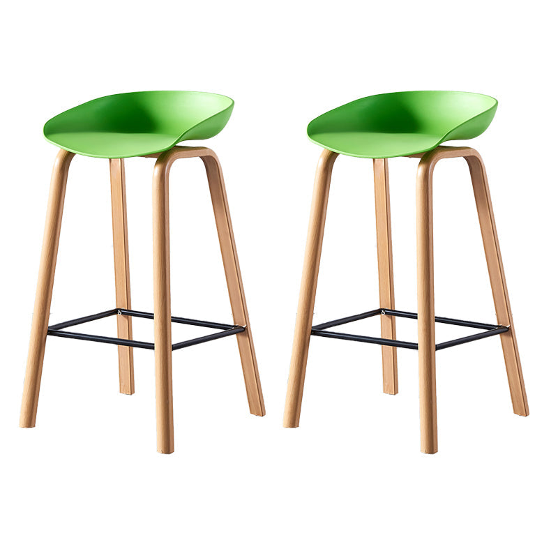 Contemporary Plastic Bucket Low Back Bar Stools with Metal Base