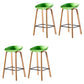 Contemporary Plastic Bucket Low Back Bar Stools with Metal Base