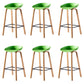 Contemporary Plastic Bucket Low Back Bar Stools with Metal Base