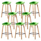 Contemporary Plastic Bucket Low Back Bar Stools with Metal Base