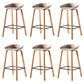 Contemporary Plastic Bucket Low Back Bar Stools with Metal Base